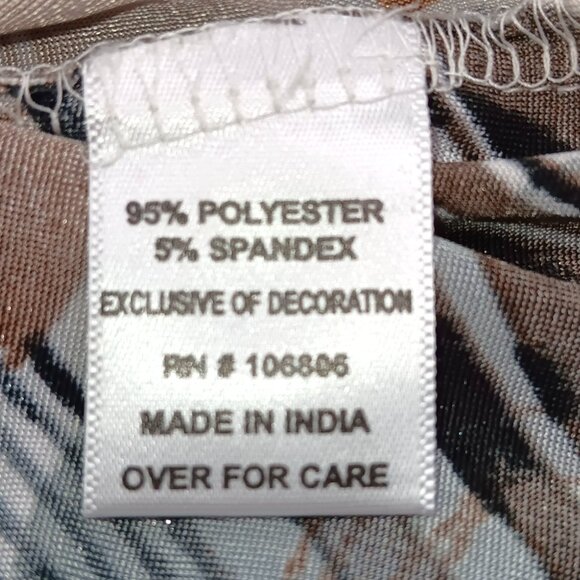 EMILY DANIELS-Women's Top-Brushed Abstract-3/4 Sleeve-SMALL-Black-Gray-Tan-White - Picture 13 of 15